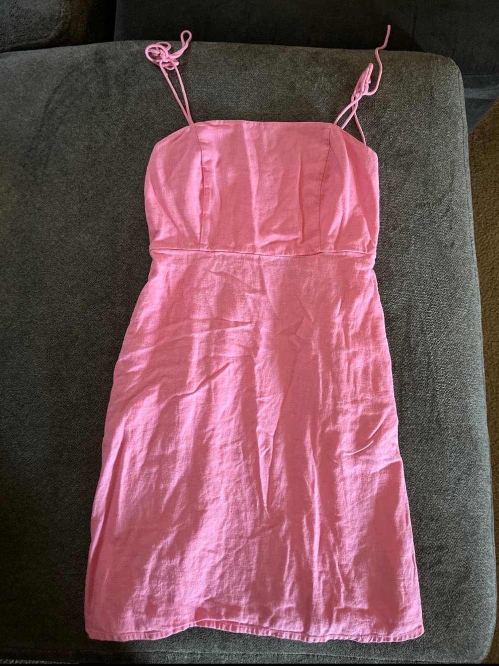 Pink Spaghetti-Strap Summer Dress